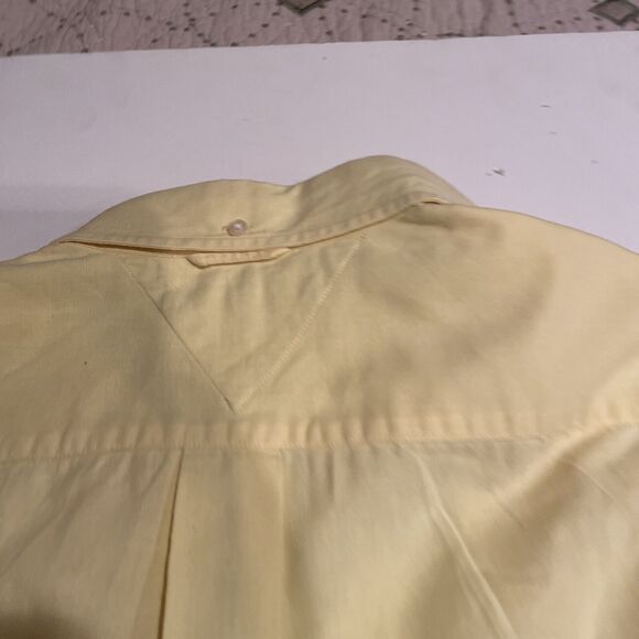 Vintage Tommy Hilfiger Shirt Mens Large Yellow Short Sleeve Button Down - Picture 4 of 4
